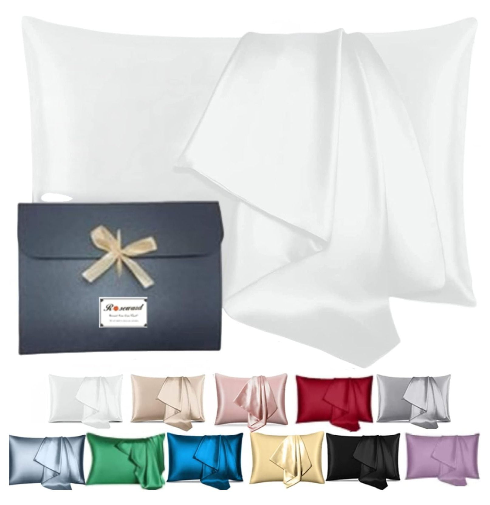 100 Silk Pillowcase for Hair and Skin Made in USA, Both Sizes 22 Momme