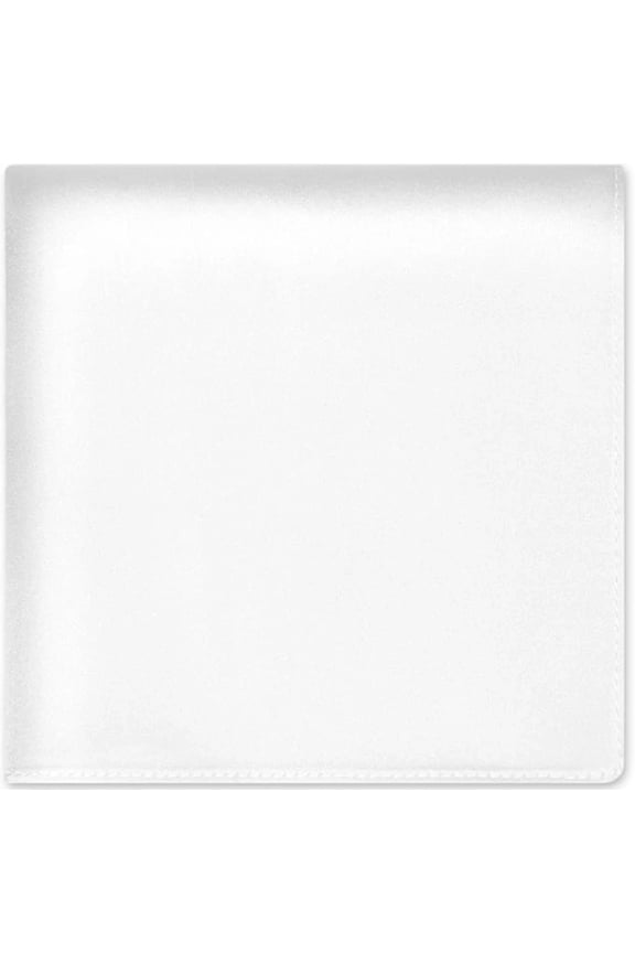 100% Silk Pocket Square Solid White Formal Handkerchief for Suit & Tuxedo