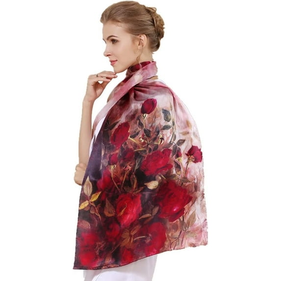 100% Silk Scarf 59" Large Square Lightweight Headscarf& Shawl–Women Hair Wraps-With Gift Packed Silk Long Mulberry Scarf