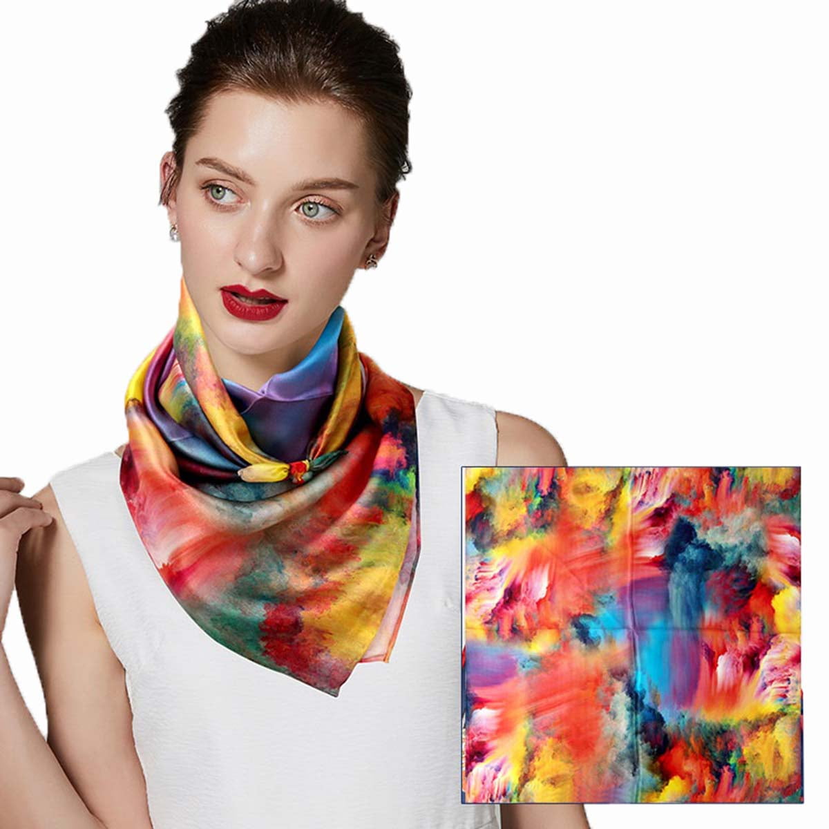 100 Silk Square Scarf for Womens 12 momme Hair Head Scarves Wrap 26 x