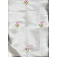 thumbnail image 1 of 100 % Silk satin fabric ivory colour Rose embroidery 44" wide [486], 1 of 5