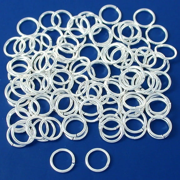 100 Silver Plated Open Jump Rings Connectors 18 Gauge 8mm