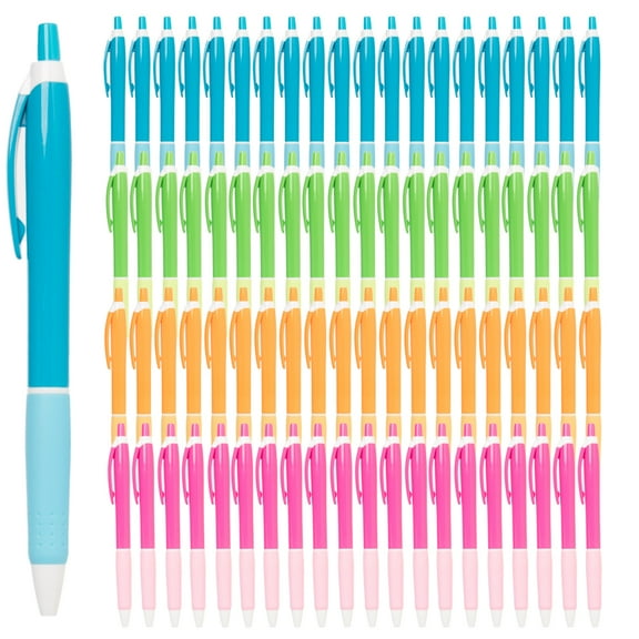 100 Simply Genius Ballpoint Retractable Pens with Blank Ink