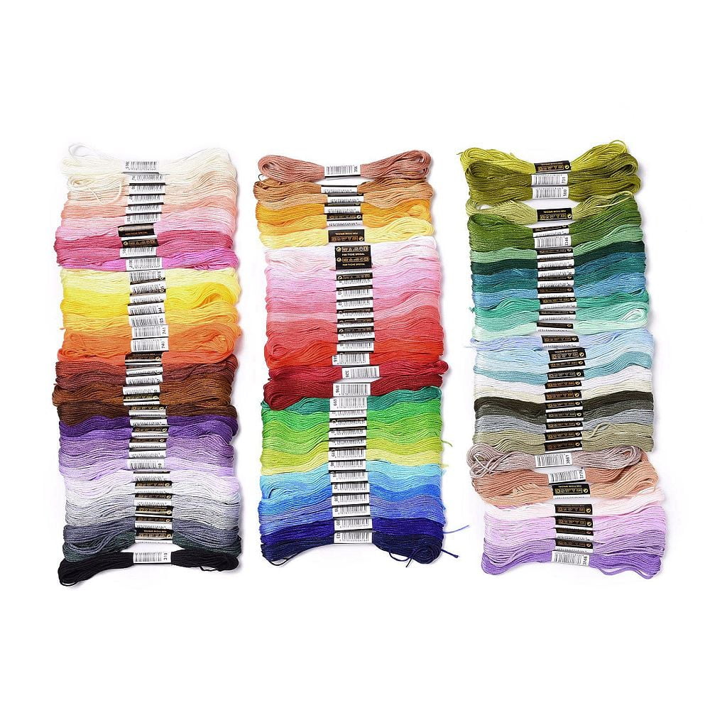 100 Skeins 100 colors 6-Ply Polyester Embroidery Floss Stitch Threads ...