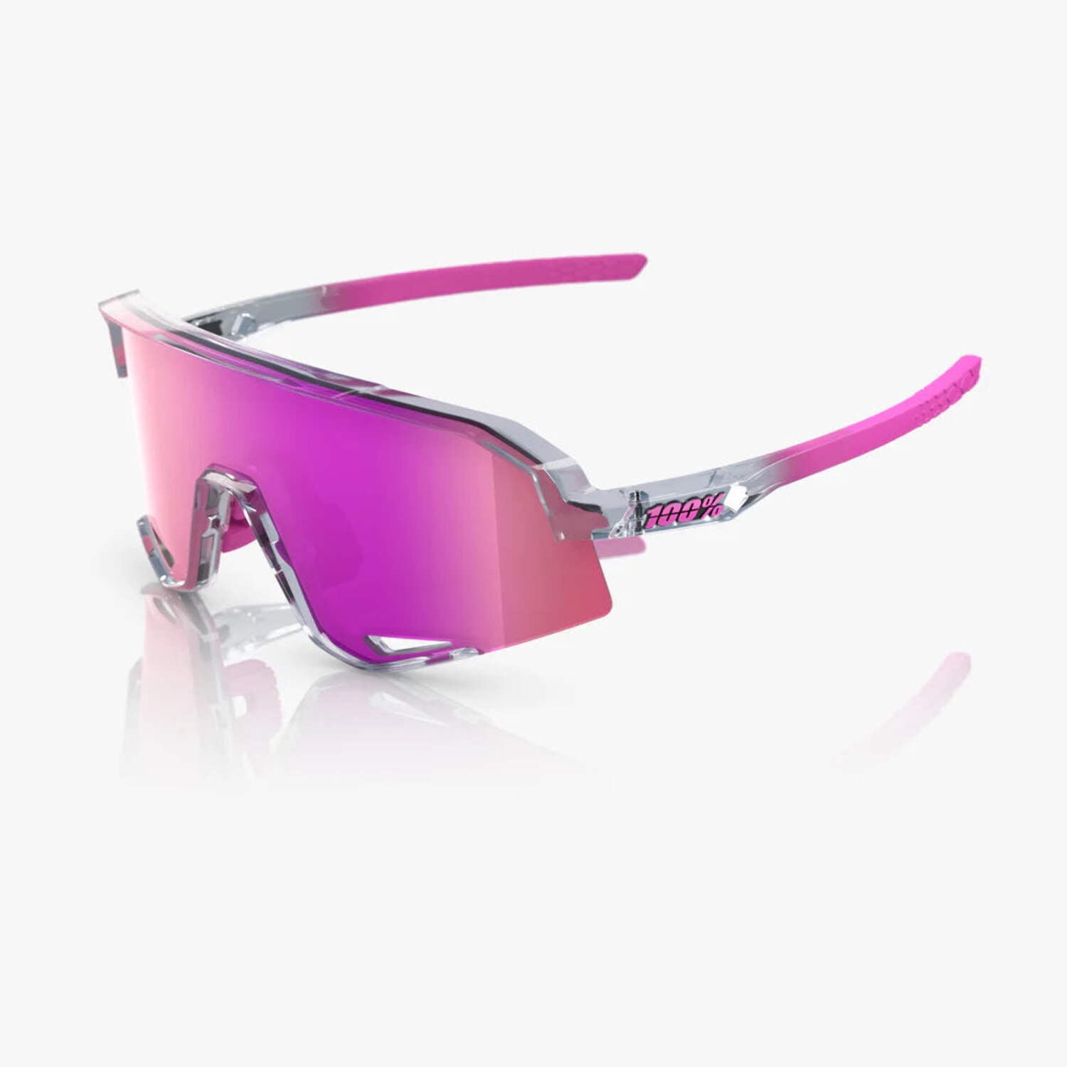 100% SLENDALE パープル 100% Slendale Sunglasses - Polished Translucent Grey; Purple