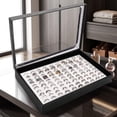 100 Slot Jewelry Ring Organizer, Display Showcase Box with Transparent ...