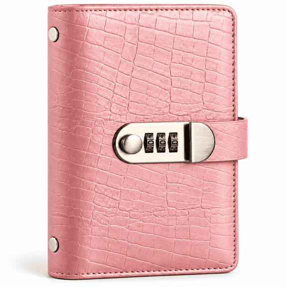 100-Slot Lockable Savings Book with 3-Digit Combination Lock, Cash Challenge Budget Binder with Clear Money Sleeves, Banknote Collection Album, Libro Para Ahorrar Dinero for Savings Goals, Pink