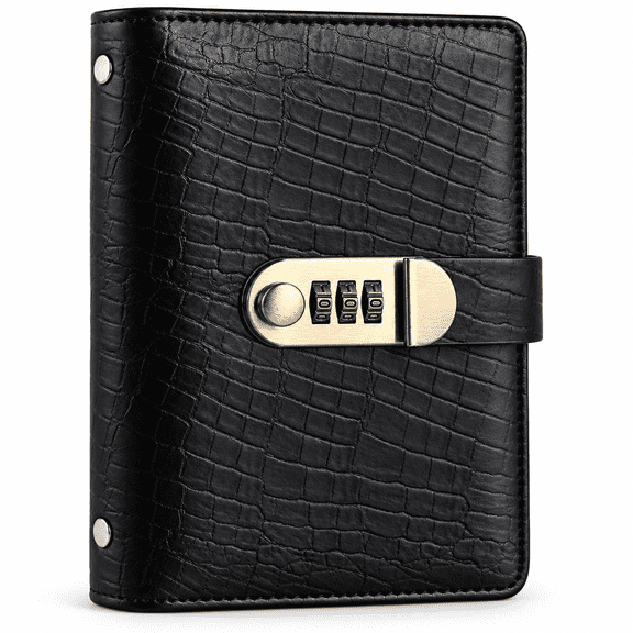 100-Slot Lockable Savings Book with 3-Digit Combination Lock, Cash Challenge Budget Binder with Clear Money Sleeves, Banknote Collection Album, Libro Para Ahorrar Dinero for Savings Goals, Black