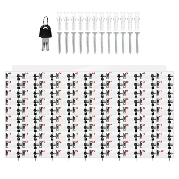 100 Slots Cell Phone Storage Locker, Acrylic Cellphone Storage Box, Clear Acrylic Storage Cabinet Bin with Combination Lock for Office Gym Students