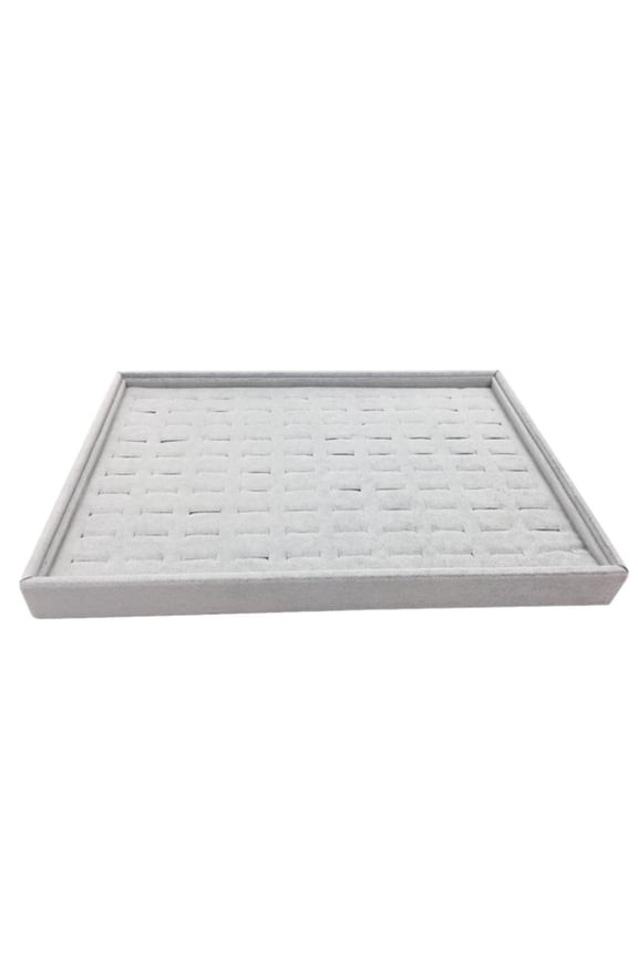 100 Slots Velvet Display Box Counter Jewelry Holder Tray 35x24x3cm