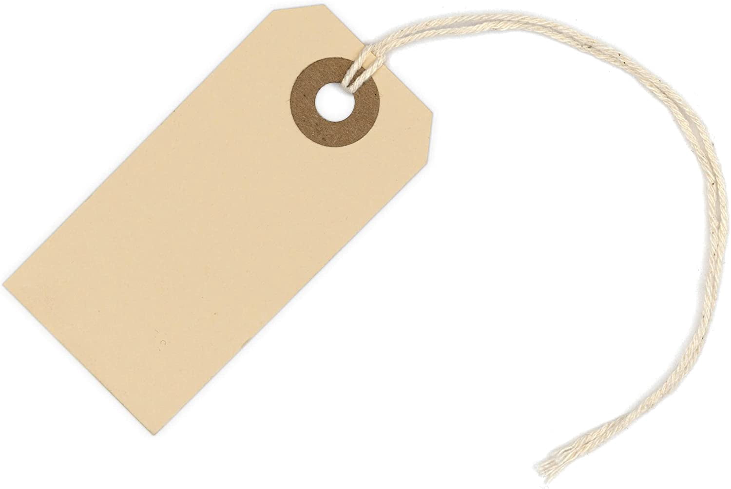 100 Small Manila Paper Tags with String - #1, 2 3/4” x 1 3/8” - Hang ...
