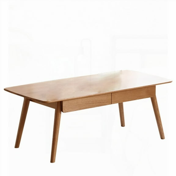 100% Solid Oak Coffee Table | Unique Oval Design & Health | 58x40x85 cm