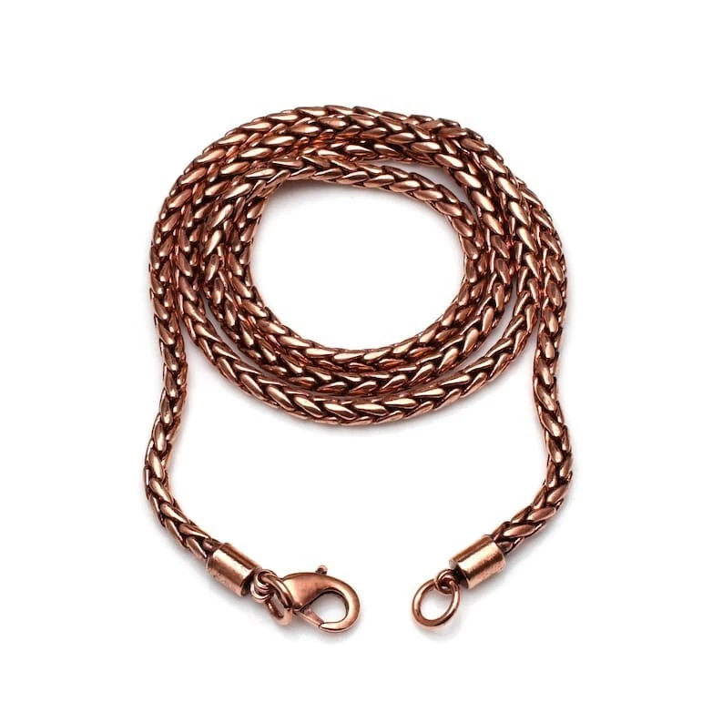 100% Solid Pure Copper Rope Chain Designer Link Chain Necklace Jewelry ...