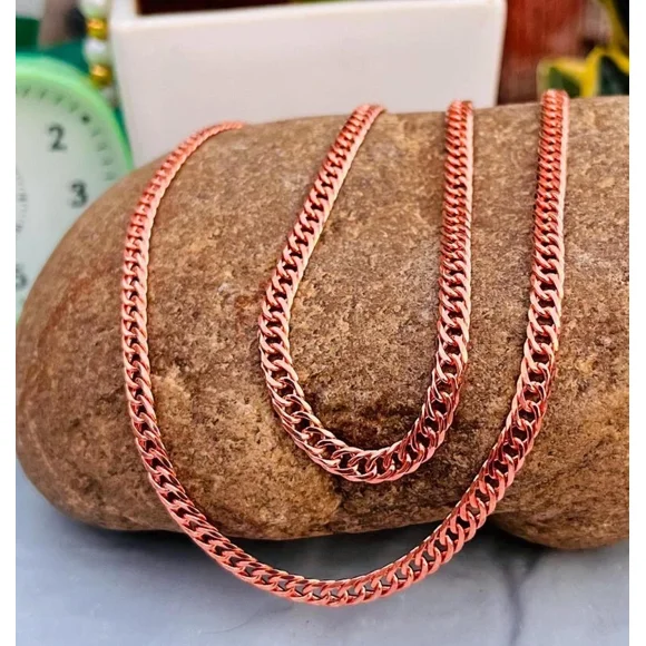 100% Solid Pure Copper Rope Chain Designer Link Chain Necklace Jewelry Size 26 inch