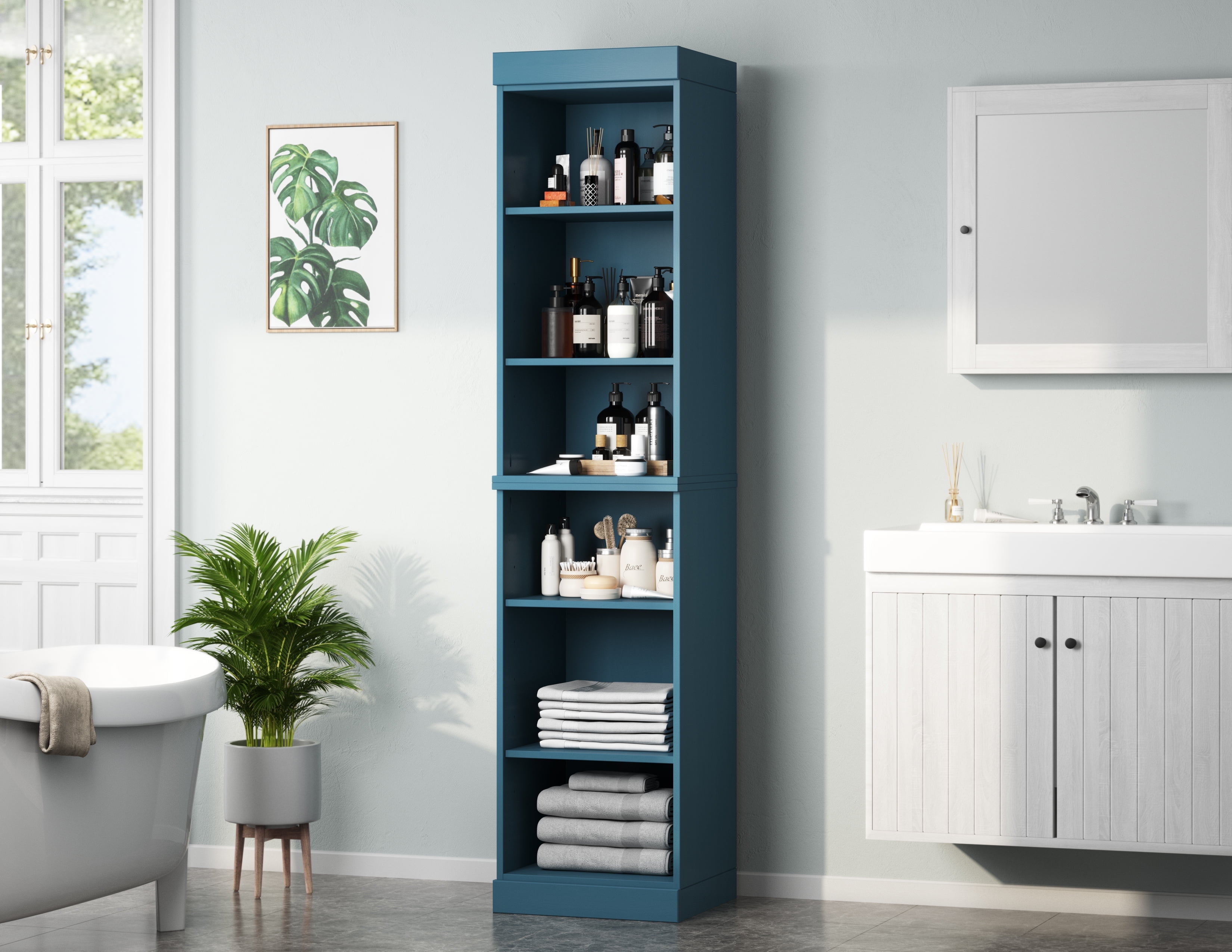 Palace Imports 100% Solid Wood 16.5" Bathroom Cabinet with Adjustable Shelves