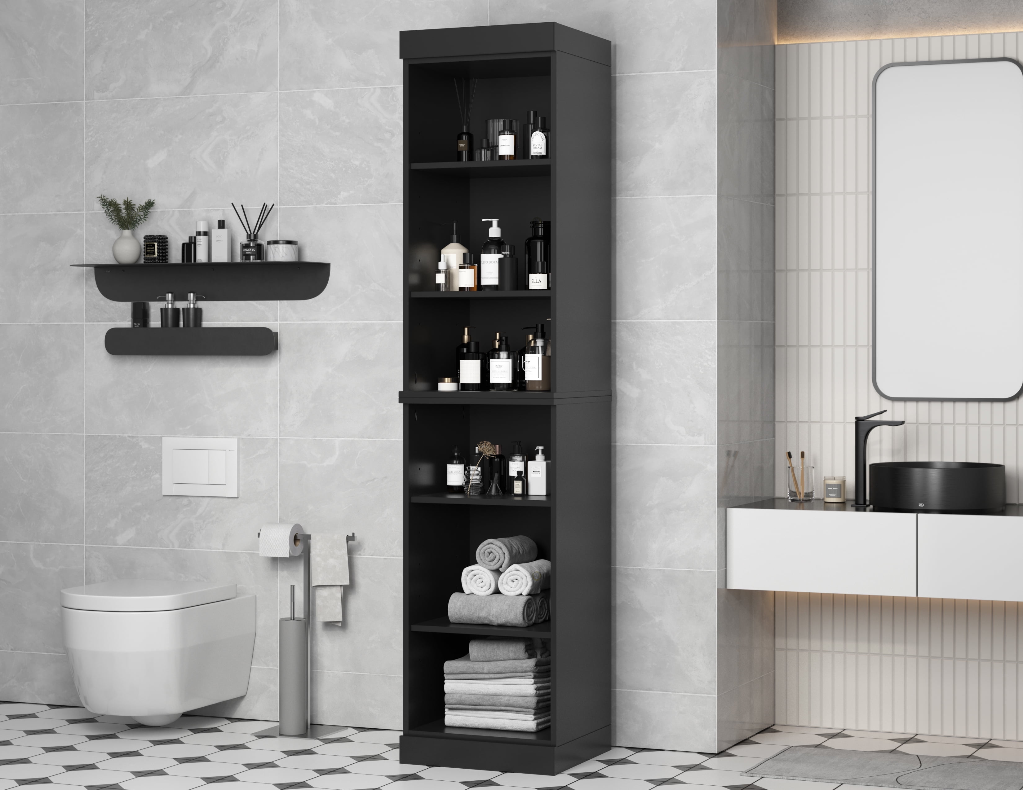 Palace Imports 100% Solid Wood 16.5" Bathroom Cabinet with Adjustable Shelves