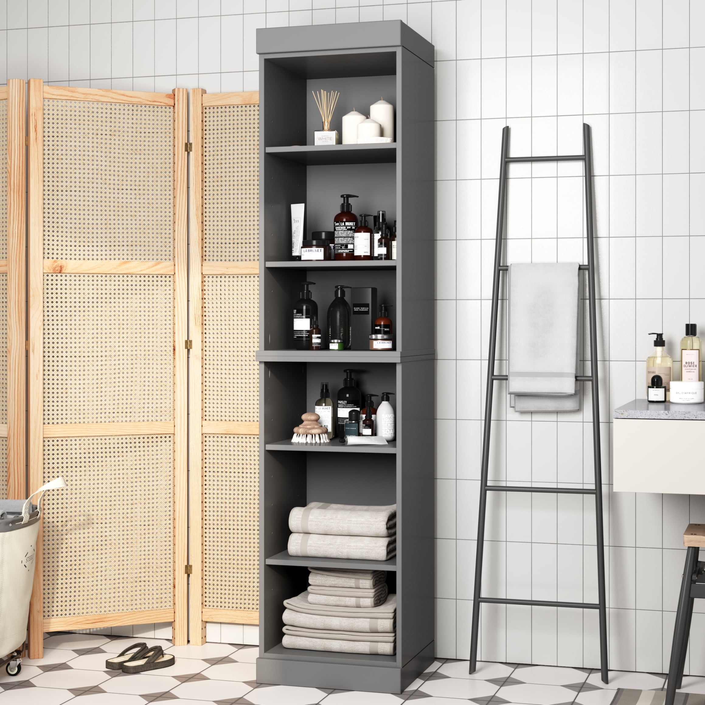 Palace Imports 100% Solid Wood 16.5" Bathroom Cabinet with Adjustable Shelves
