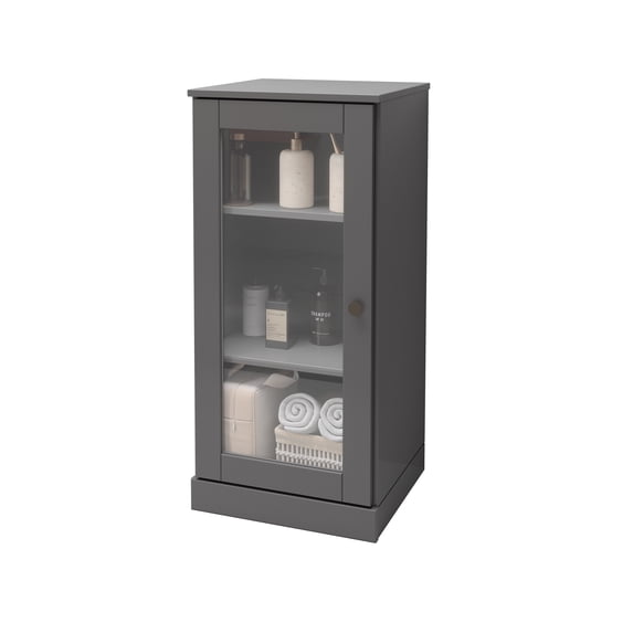 Palace Imports 100% Solid Wood 16.5" Bathroom Cabinet with Clear Glass Door