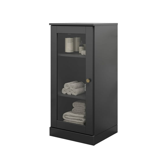 Palace Imports 100% Solid Wood 16.5" Bathroom Cabinet with Clear Glass Door