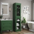 thumbnail image 1 of Palace Imports 100% Solid Wood 16.5" Bathroom Cabinet with Clear Glass Doors and Adjustable Shelves, 1 of 5