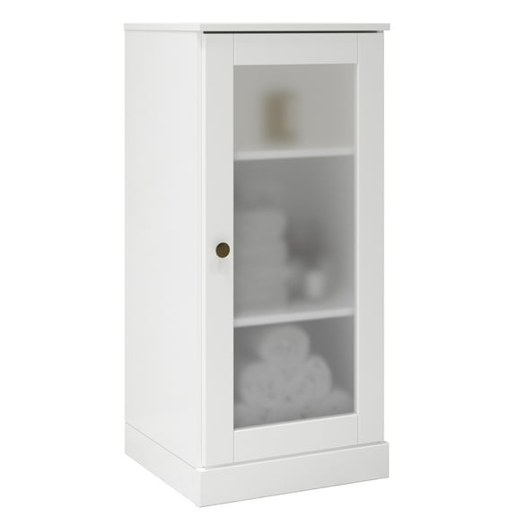 100% Solid Wood 16.5" Bathroom Cabinet with Frosted Glass Door