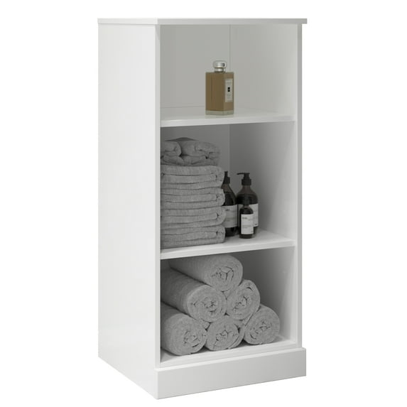Palace Imports 100% Solid Wood 16.5" Bathroom Cabinet with Adjustable Shelves, White