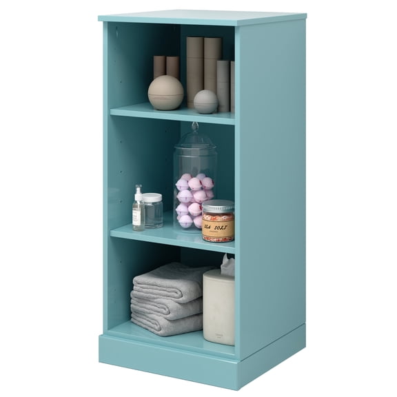 Palace Imports 100% Solid Wood 16.5" Bathroom Cabinet with Adjustable Shelves, Aqua Blue