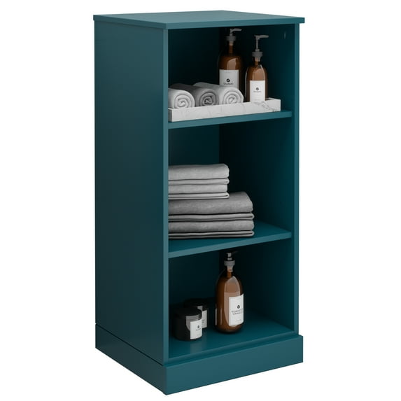 Palace Imports 100% Solid Wood 16.5" Bathroom Cabinet with Adjustable Shelves, Teal Blue