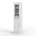 thumbnail image 1 of 100% Solid Wood 16.5" Pantry Cabinet with Frosted Glass & Solid Wood Door, Adjustable Shelves, White, 1 of 6