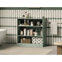 100% Solid Wood 32" Bathroom Cabinet with Adjustable Shelves