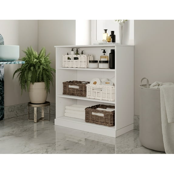 Palace Imports 100% Solid Wood 32" Bathroom Cabinet with Adjustable Shelves, White