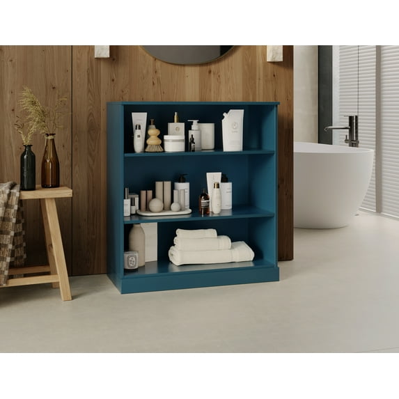 Palace Imports 100% Solid Wood 32" Bathroom Cabinet with Adjustable Shelves, Teal Blue