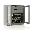 thumbnail image 1 of 100% Solid Wood 32" Bathroom Cabinet with Clear Glass Doors, 2-Drawers and Adjustable Shelves, 1 of 1