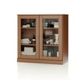 thumbnail image 1 of 100% Solid Wood 32" Bathroom Cabinet with Clear Glass Doors and Adjustable Shelves, 1 of 1