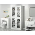 thumbnail image 1 of 100% Solid Wood 32" Bathroom Cabinet with Clear Glass Doors and Adjustable Shelves, 1 of 6