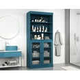 thumbnail image 1 of Palace Imports 100% Solid Wood 32" Bathroom Cabinet with Clear Glass Doors and Adjustable Shelves, Teal Blue, 1 of 5