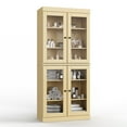 thumbnail image 1 of Palace Imports 100% Solid Wood 32" Bathroom Cabinet with Clear Glass Doors and Adjustable Shelves, Yellow, 1 of 6