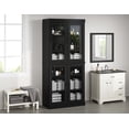thumbnail image 1 of 100% Solid Wood 32" Bathroom Cabinet with Clear Glass Doors and Adjustable Shelves, 1 of 6