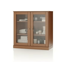 100% Solid Wood 32" Bathroom Cabinet with Frosted Glass Doors and Adjustable Shelves