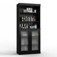 thumbnail image 1 of 100% Solid Wood 32" Bathroom Cabinet with Frosted Glass Doors and Adjustable Shelves, 1 of 6