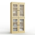 thumbnail image 1 of 100% Solid Wood 32" Bathroom Cabinet with Frosted Glass Doors and Adjustable Shelves, 1 of 7