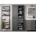 thumbnail image 1 of 100% Solid Wood 32" Bathroom Cabinet with Solid Doors, 2-Drawers and Adjustable Shelves, 1 of 6