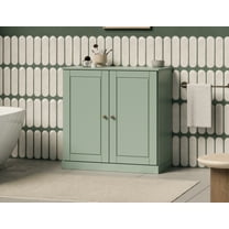 100% Solid Wood 32" Bathroom Cabinet with Solid Doors and Adjustable Shelves