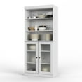 thumbnail image 1 of Palace Imports 100% Solid Wood 32" Pantry Cabinet with Frosted Glass Doors and Adjustable Shelves, White, 1 of 6