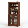 thumbnail image 1 of Palace Imports 100% Solid Wood 32" Pantry Cabinet with Frosted Glass Doors and Adjustable Shelves, Mocha, 1 of 7