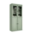thumbnail image 1 of Palace Imports 100% Solid Wood 32" Pantry Cabinet with Solid, Frosted Glass Doors, 2-Drawers and Adjustable Shelves, Sage, 1 of 5