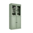 thumbnail image 1 of Palace Imports 100% Solid Wood 32" Pantry Cabinet with Solid, Frosted Glass Doors and Adjustable Shelves, Sage, 1 of 5