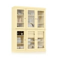 thumbnail image 1 of Palace Imports 100% Solid Wood 48.5" Pantry China Cabinet with Clear Glass Doors, 2-Drawers and Adjustable Shelves, Yellow, 1 of 6
