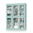 thumbnail image 1 of Palace Imports 100% Solid Wood 48.5" Pantry China Cabinet with Clear Glass Doors and Adjustable Shelves, Aqua Blue, 1 of 6