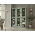 thumbnail image 1 of 100% Solid Wood 48.5" Pantry China Cabinet with Frosted Glass Doors and Adjustable Shelves, 1 of 6